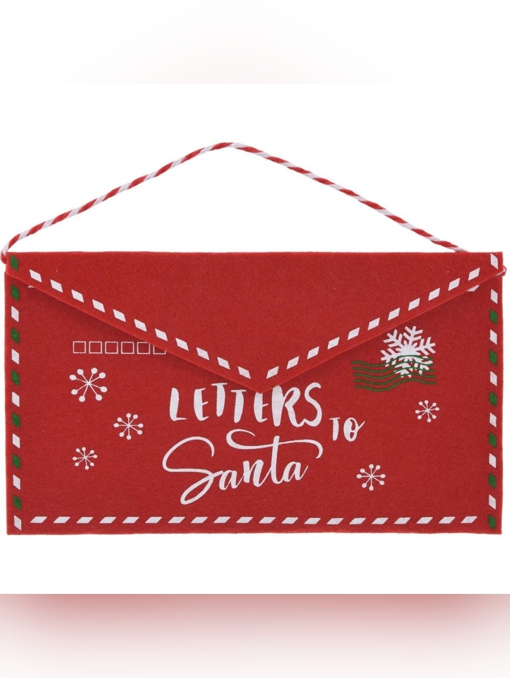 Letters to Santa Felt Mail Pouch - Christmas Tree Hanging